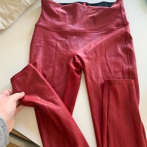 Red leather Spanx, size M. great condition. To small for me
